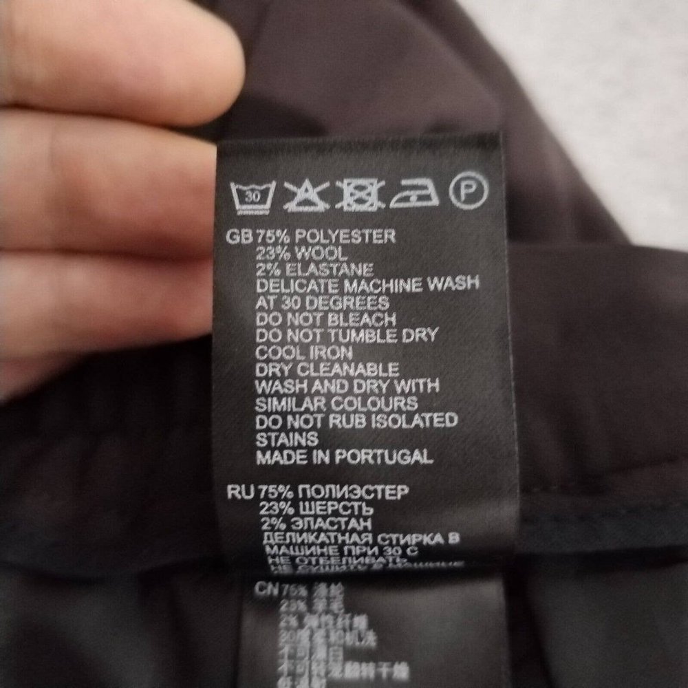 Reiss Trousers Mens 34 (34x28) Dark Aubergine Wool Nakata Drawstring Relaxed - Picture 3 of 16